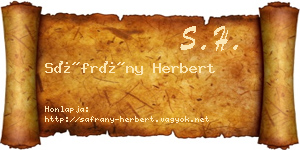 Sáfrány Herbert névjegykártya